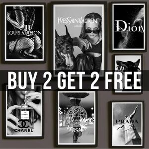 Fashion Brand Posters Black & White Wall Art Poster Print Gallery Wall Picture